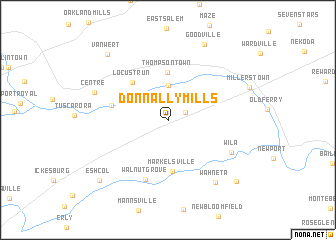 map of Donnally Mills