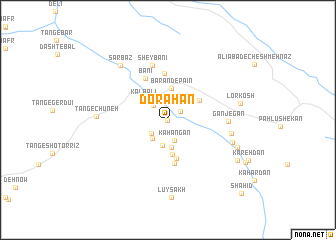 map of Dorāhān