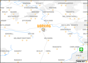 map of Dorking