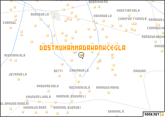 map of Dost Muhammad Āwānw(246)la