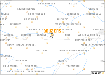 map of Douzens