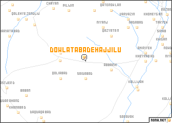 map of Dowlatābād-e Ḩājjīlū