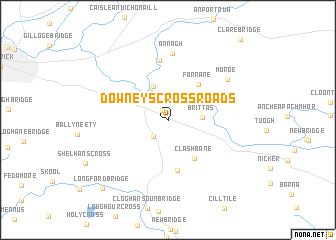 map of Downeyʼs Cross Roads
