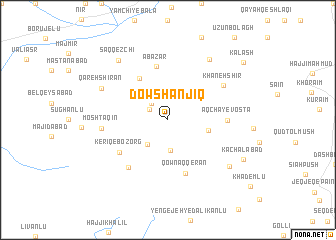 map of Dowshānjīq