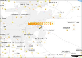 map of Dowshān Tappeh