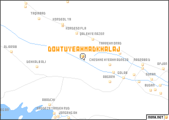 map of Dowtūy-e Aḩmad Khalaj