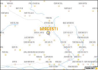 map of Drăgeşti