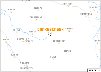 map of Drakes Creek