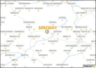 map of Dražŭvky