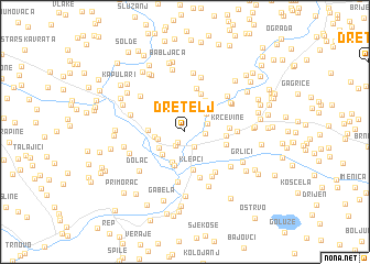 map of Dretelj