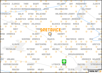 map of Dřetovice