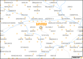 map of Dřínov