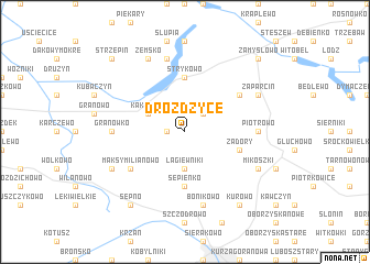 map of Drożdżyce