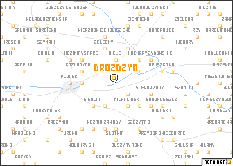 map of Drożdżyn