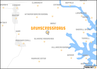 map of Drums Crossroads