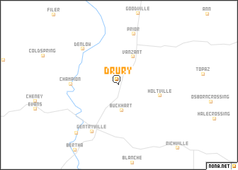 map of Drury