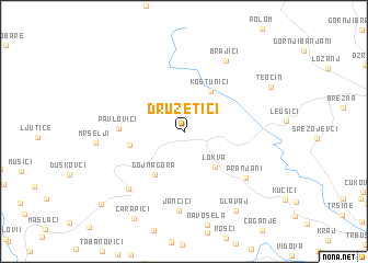 map of Družetići