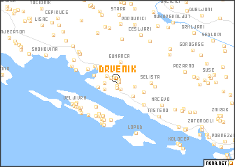 map of Drvenik