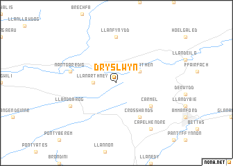 map of Dryslwyn