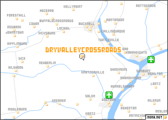 map of Dry Valley Crossroads