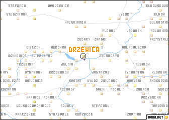 map of Drzewica