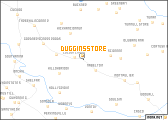 map of Duggins Store