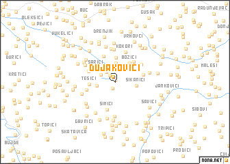 map of Dujakovići