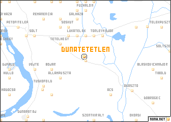 map of Dunatetétlen