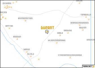 map of Durant