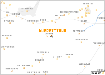 map of Durrett Town