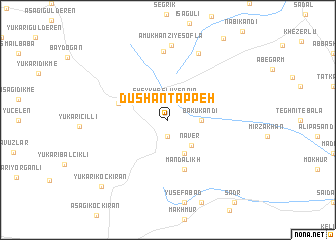 map of Dūshān Tappeh