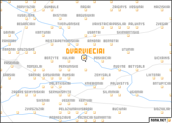 map of Dvarviečiai
