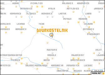 map of Dvŭr Kostelník