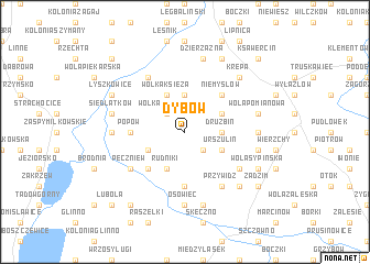 map of Dybów