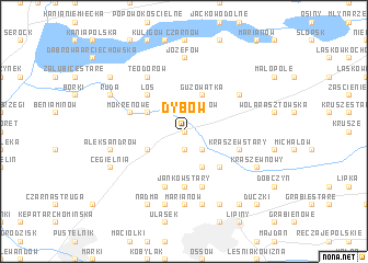 map of Dybów