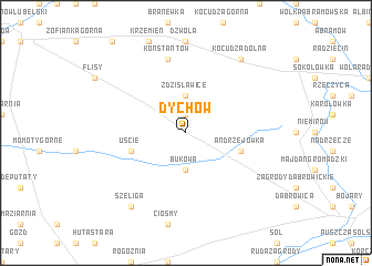 map of Dychów