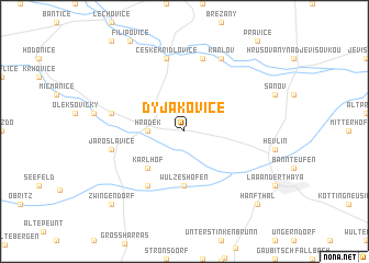 map of Dyjákovice