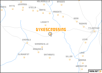 map of Dykes Crossing