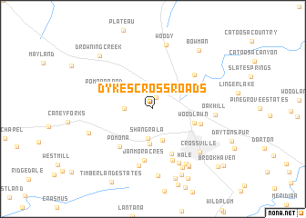 map of Dykes Crossroads