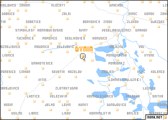 map of Dynín