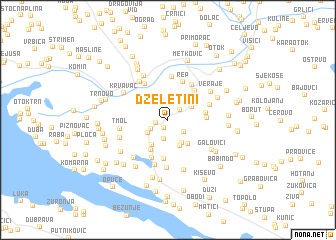 map of Dželetini