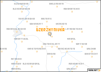 map of Dzerzhynivka