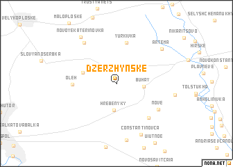 map of Dzerzhyns\