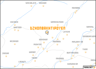 map of Dzhonbakhti Poyën