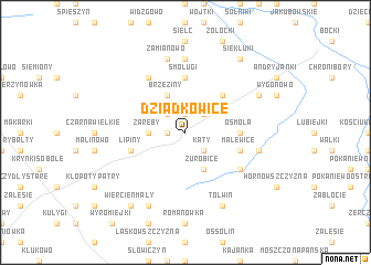 map of Dziadkowice