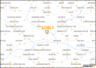 map of Działy