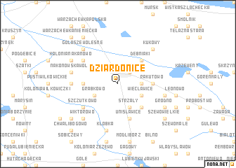 map of Dziardonice