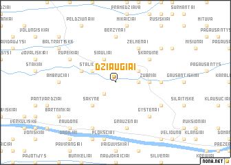 map of Džiaugiai