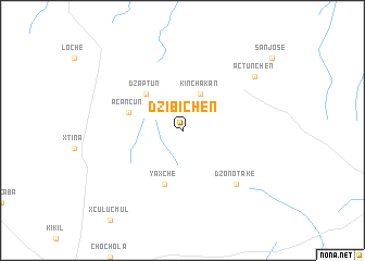 map of Dzibichén