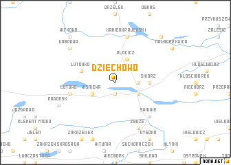 map of Dziechowo